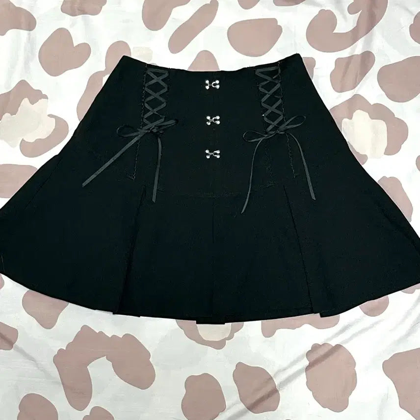 [BUNJANG] Liz Lisa Style Ribbon Black Mini Skirt / 리즈리사깔 마즈깔 공겜여주 고스 로리 양지뢰 리본 블랙 스커트