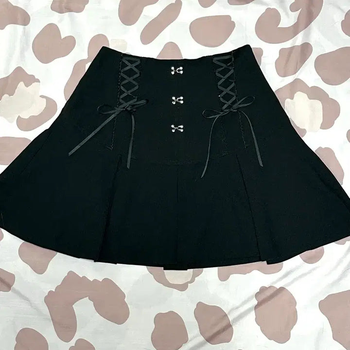 [BUNJANG] Liz Lisa Style Ribbon Black Mini Skirt / 리즈리사깔 마즈깔 공겜여주 고스 로리 양지뢰 리본 블랙 스커트
