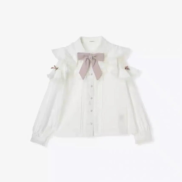 [SOLD OUT] 노에미 레이스 어깨트임 리본 블라우스리즈리사시크릿허니로지타피움양산형지뢰계