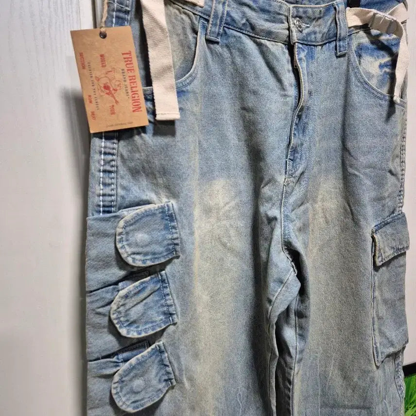 [BUNJANG] True Religion Washed Denim Cargo Pants / (타임세일)(새상품)트루릴리젼 워싱 데님 카고