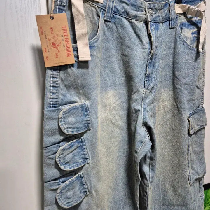 [BUNJANG] True Religion Washed Denim Cargo Pants / (타임세일)(새상품)트루릴리젼 워싱 데님 카고