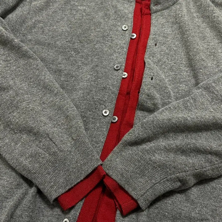 [BUNJANG] Round Neck Cardigan 2-Pack (Charcoal/Red) / 라운드 가디건 2pack (차콜/레드)