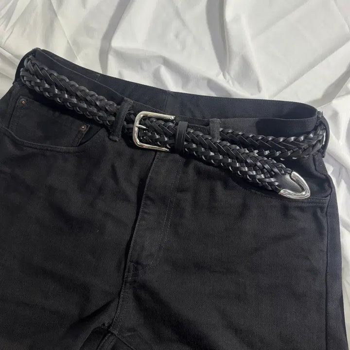 [BUNJANG] Liberal Woven Western Leather Belt / Liberal 위빙 웨스턴 레더 벨트