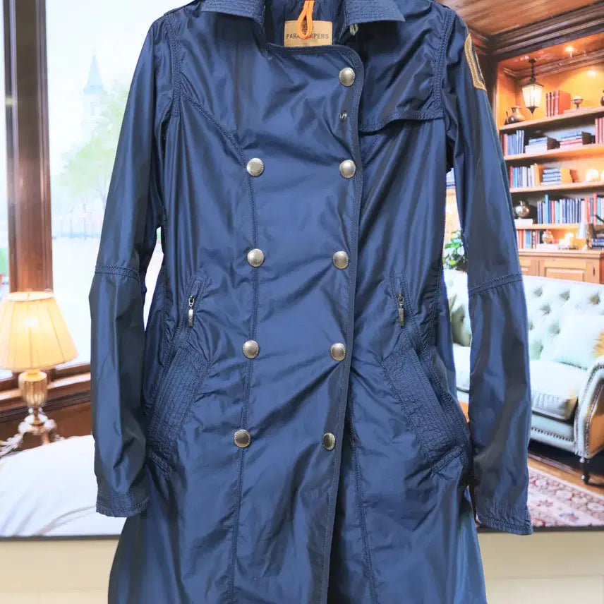 [BUNJANG] Parajumpers Navy Coat-Style Windbreaker Jacket (Unused Condition) / 파라점퍼스 네이비 코트형 자켓 미사용급