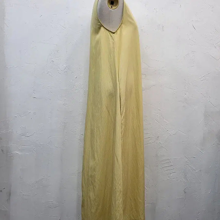 [BUNJANG] Sleeveless Anorak Long Dress Yellow S / 민소매 아노락롱 원피스 옐로우S