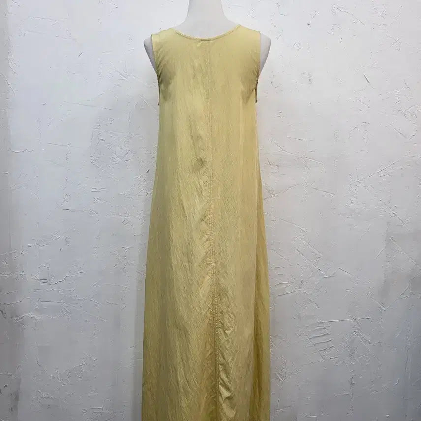 [BUNJANG] Sleeveless Anorak Long Dress Yellow S / 민소매 아노락롱 원피스 옐로우S