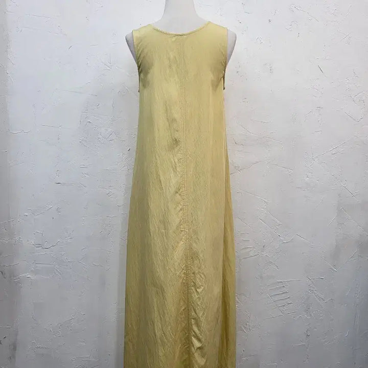 [BUNJANG] Sleeveless Anorak Long Dress Yellow S / 민소매 아노락롱 원피스 옐로우S