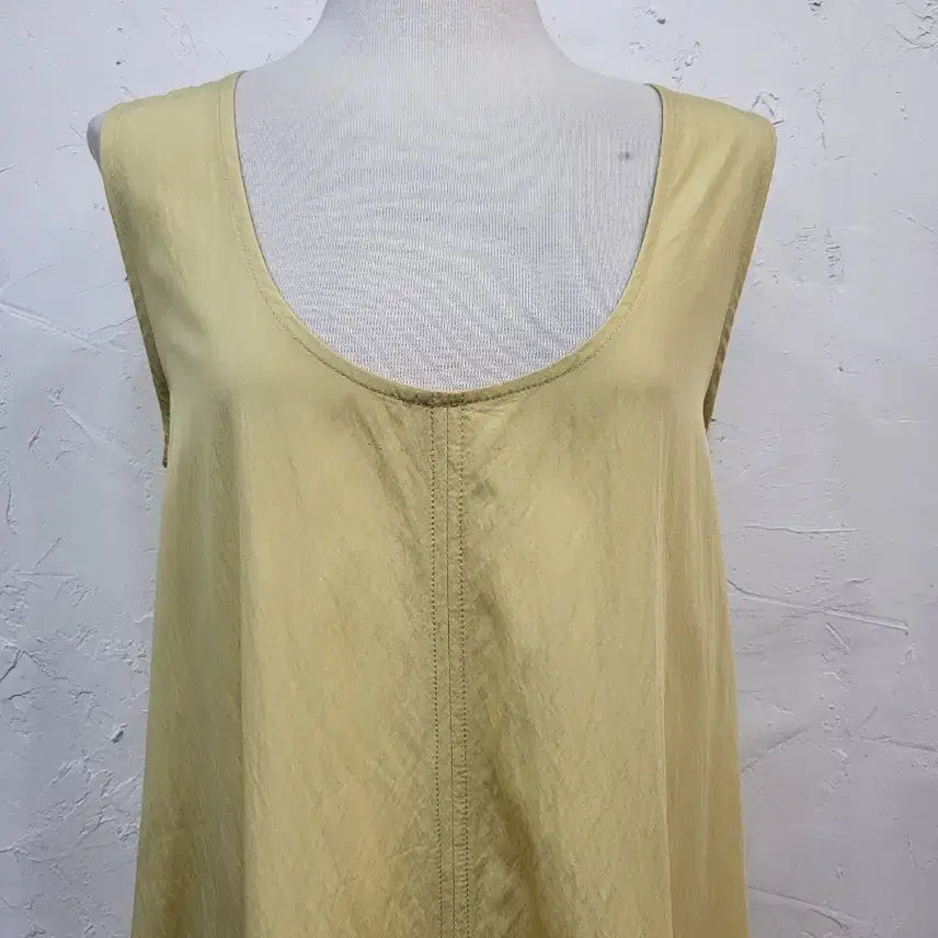 [BUNJANG] Sleeveless Anorak Long Dress Yellow S / 민소매 아노락롱 원피스 옐로우S