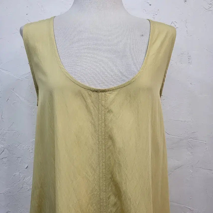 [BUNJANG] Sleeveless Anorak Long Dress Yellow S / 민소매 아노락롱 원피스 옐로우S