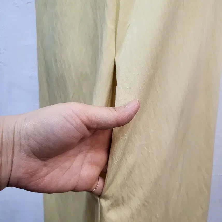 [BUNJANG] Sleeveless Anorak Long Dress Yellow S / 민소매 아노락롱 원피스 옐로우S