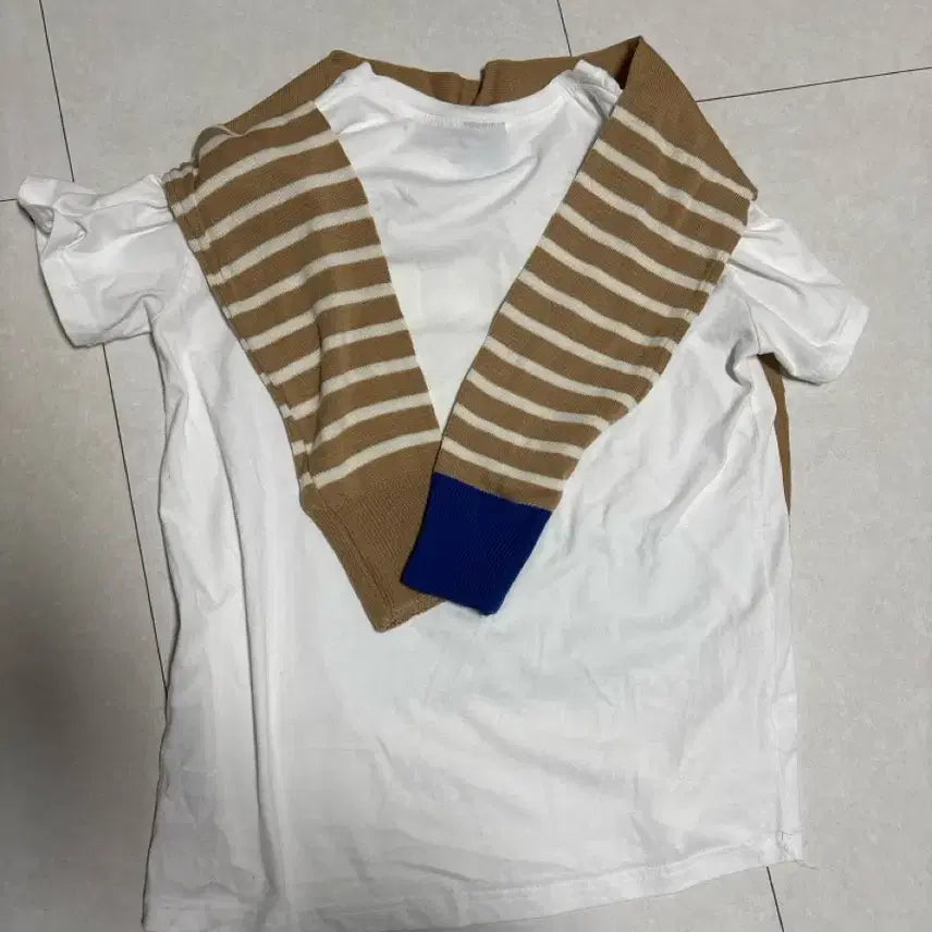 [BUNJANG] Unknown Brand Striped Knit Shawl / 어부바니트