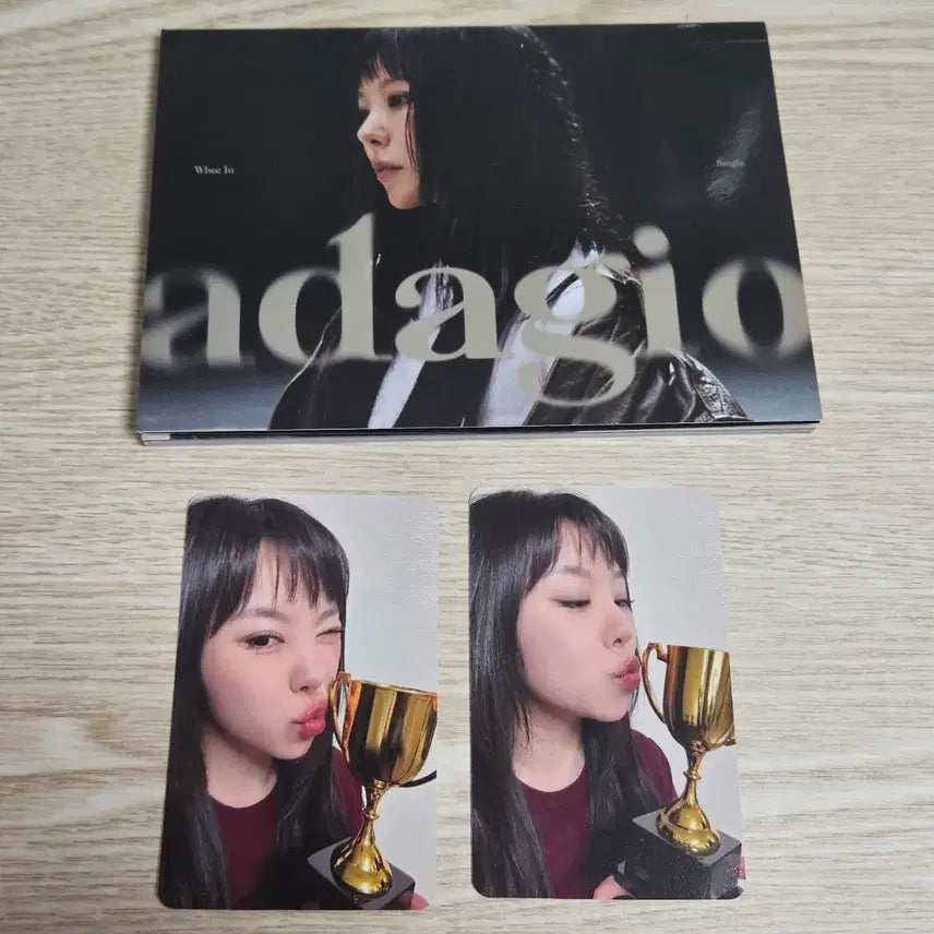 [BUNJANG] MAMAMOO WheeIn Apple Music Lucky Draw Trophy Photocard + Adagio Unsealed Album / [5/26까지 할인] 휘인 애플뮤직럭드 트로피포카 아다지오 개봉앨범