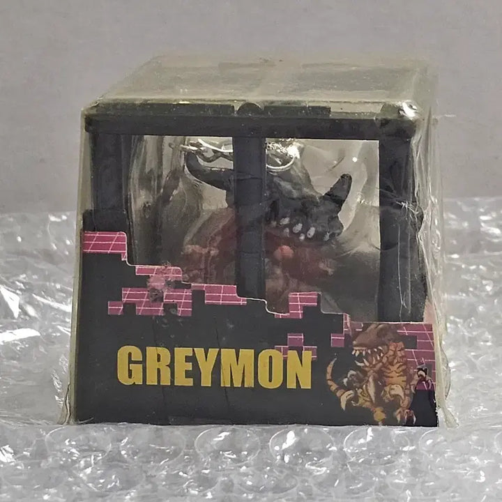 [BUNJANG] Digimon Adventure Greymon Cage Edition Mini Figure Keychain (Sealed) / 고전문구 디지몬어드벤처 그레이몬 케이지판 미니피규어 열쇠고리 미개봉품