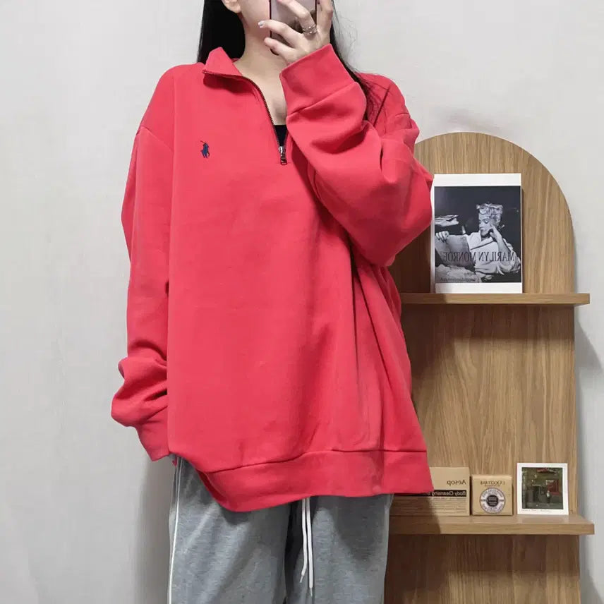 [BUNJANG] [정품] 폴로 플럼 / 네이비포니 오버핏 반집업 [ XXL ] / [정품] 폴로 플럼 / 네이비포니 오버핏 반집업 [ XXL ]