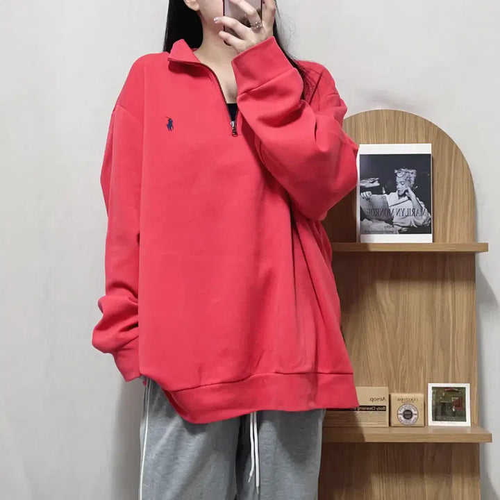 [BUNJANG] [정품] 폴로 플럼 / 네이비포니 오버핏 반집업 [ XXL ] / [정품] 폴로 플럼 / 네이비포니 오버핏 반집업 [ XXL ]
