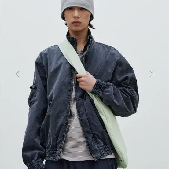 [BUNJANG] 999 Humanity Adventure Dyed Bomber Jacket Purple Charcoal Size 3 / 999휴머니티 어드벤처 다이드 봄버 3사이즈 퍼플차콜