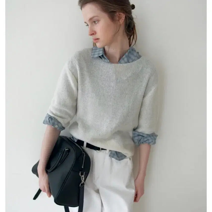 [BUNJANG] The Lil Boat Neck Knit Ivory / 더릴 보트넥니트 아이보리