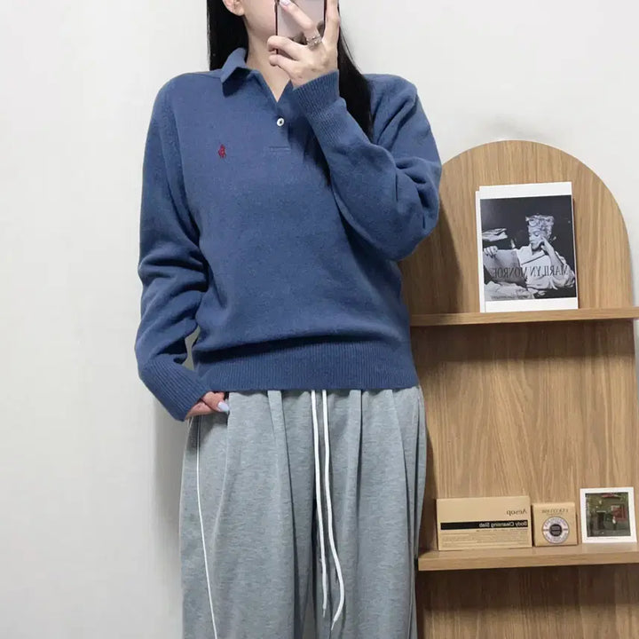 [BUNJANG] Polo Ralph Lauren Lambswool Collar Knit Sweater (95) / [정품] 폴로 딥소라 / 버건디포니 램울 카라니트 [ 95 ]