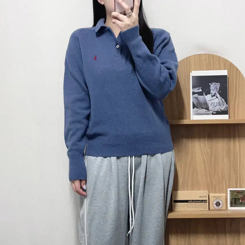 [BUNJANG] Polo Ralph Lauren Lambswool Collar Knit Sweater (95) / [정품] 폴로 딥소라 / 버건디포니 램울 카라니트 [ 95 ]