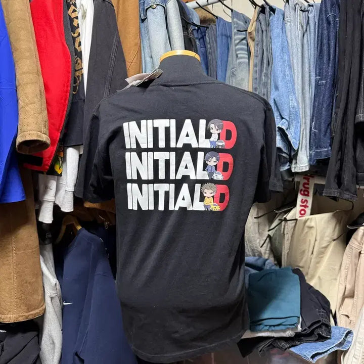 [BUNJANG] Initial D Graphic T-Shirt (with Keyring) / [M] 새상품 이니셜D 그래픽 티셔츠 (키링 포함)