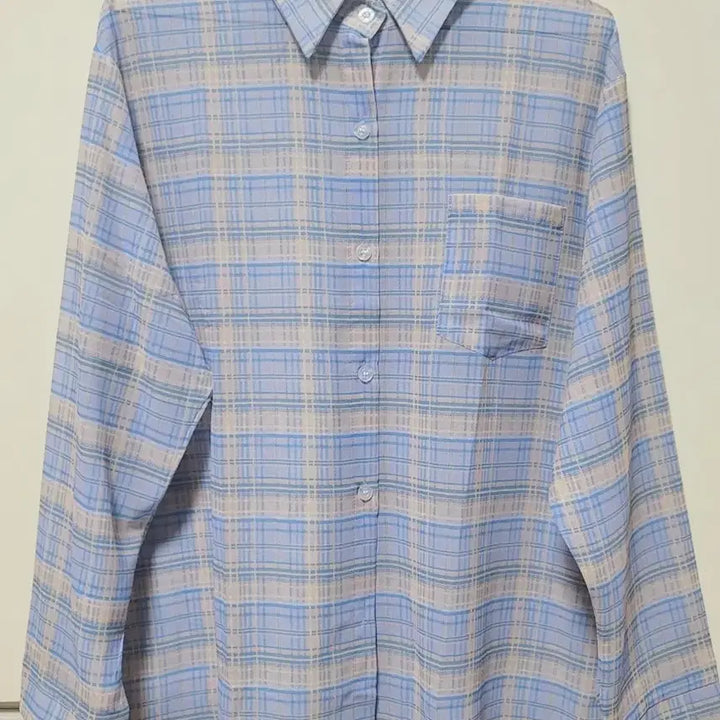 [SOLD OUT] (새상품)여성 얇은 블루체크셔츠(L)
