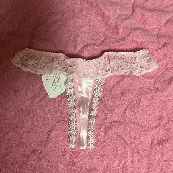 [BUNJANG] LaForm Pink Satin Thong Underwear / 라폼 새틴 여성 티팬티