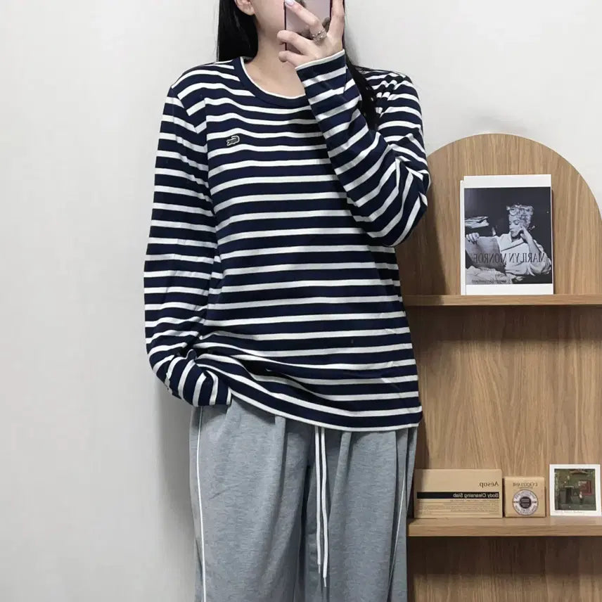 [BUNJANG] [정품] 라코스테 패치로고 단가라 긴팔티 [ M ] / [정품] 라코스테 패치로고 단가라 긴팔티 [ M ]