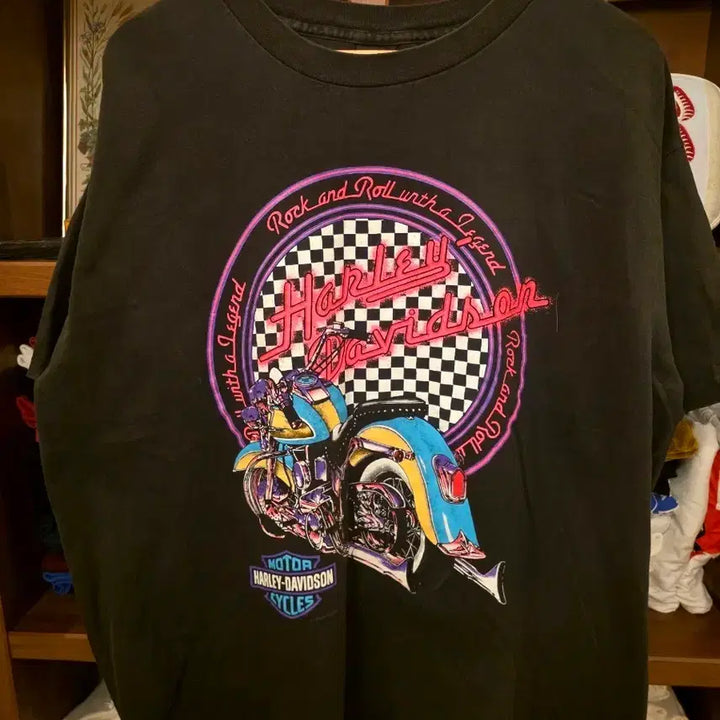 [BUNJANG] Harley-Davidson Neon Custom T-shirt / 1994 Harley-Davidson Neon custom