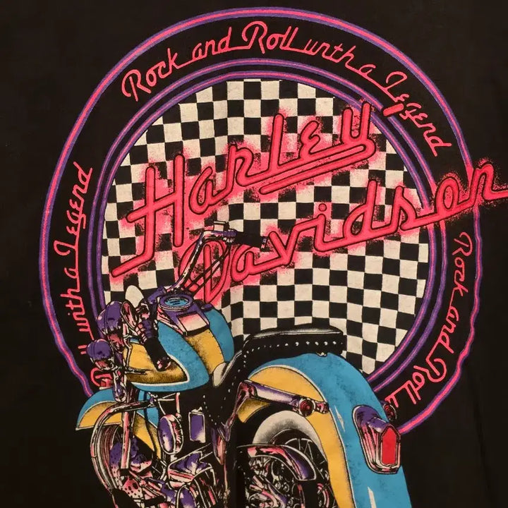 [BUNJANG] Harley-Davidson Neon Custom T-shirt / 1994 Harley-Davidson Neon custom