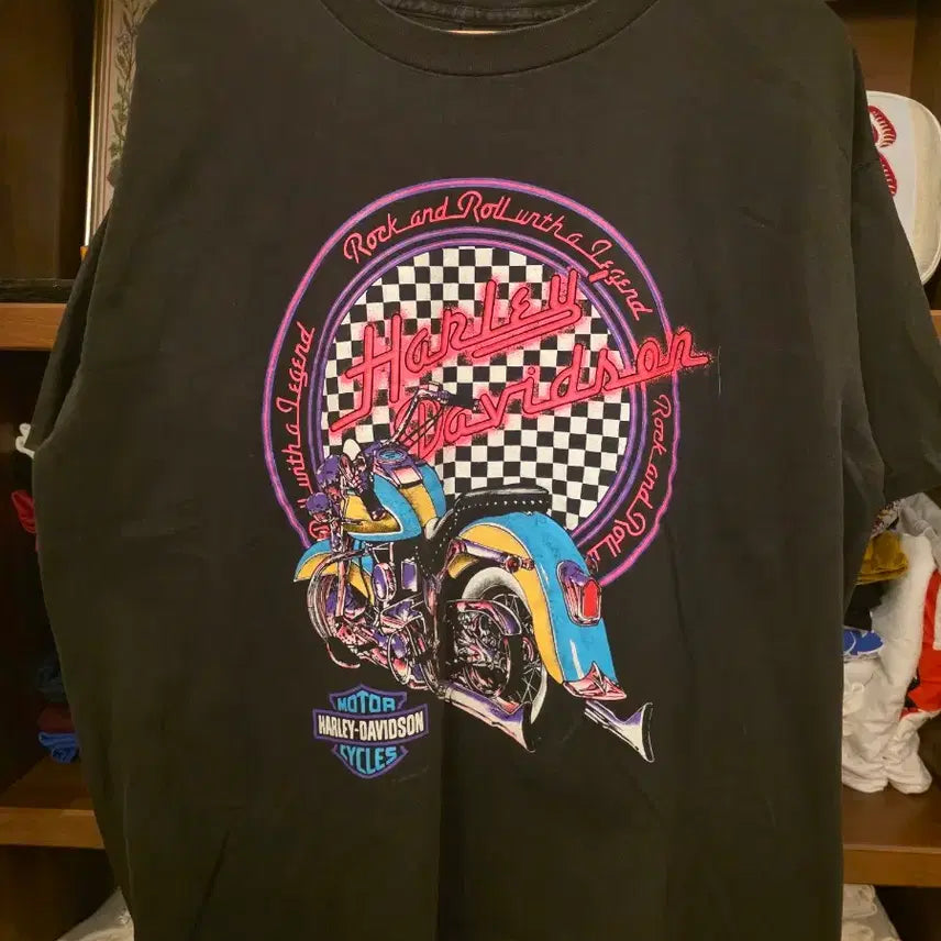 [BUNJANG] Harley-Davidson Neon Custom T-shirt / 1994 Harley-Davidson Neon custom