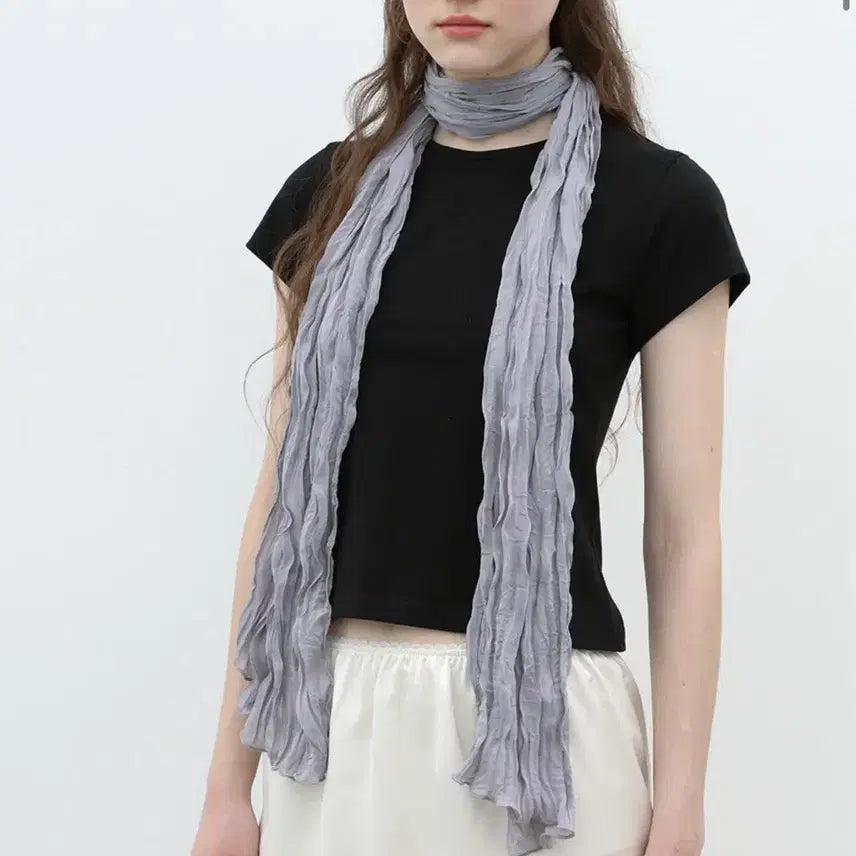 [BUNJANG] Soir Cloud Wrinkle Scarf Gray / 쏘이르 클라우드링클스카프 그레이