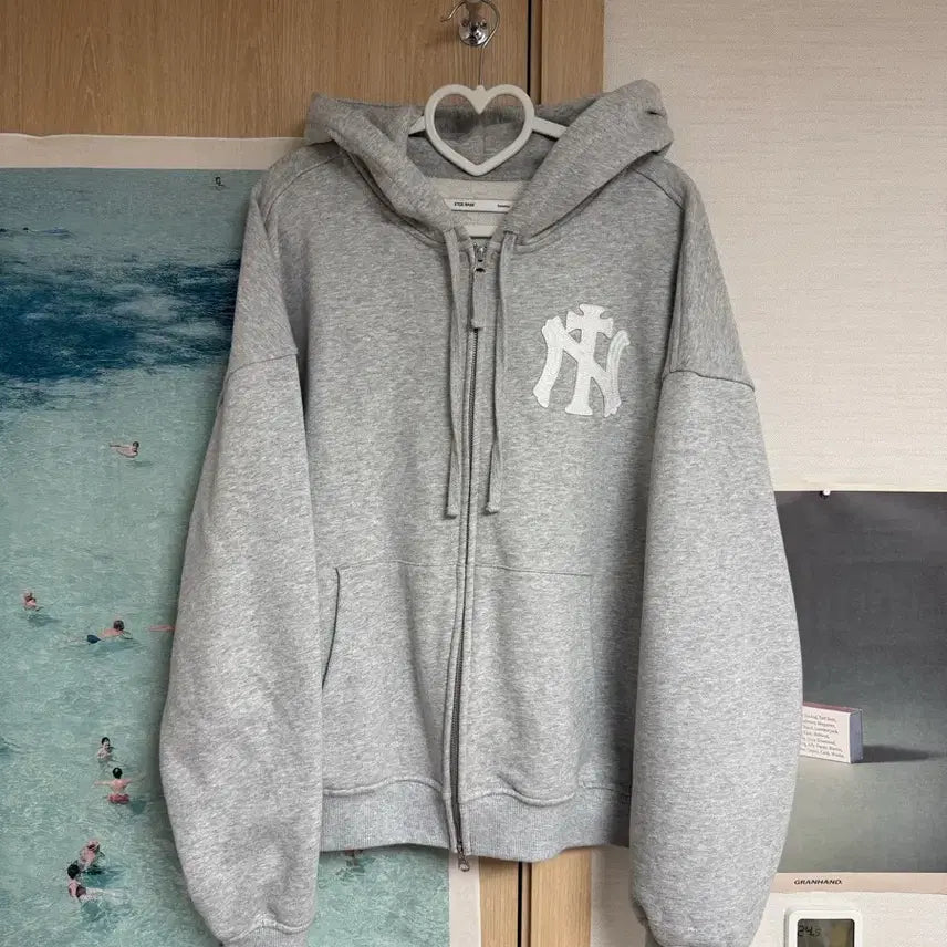 [BUNJANG] etce NY Cross Hood Zip Up (Gray) Large / etce NY CROSS HOOD ZIP UP (GRAY) 라지 L