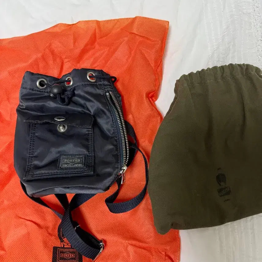 [BUNJANG] Porter Mini Crossbody Bag (Navy) / 포터 미니 크로스백 네이비 + 더스트백