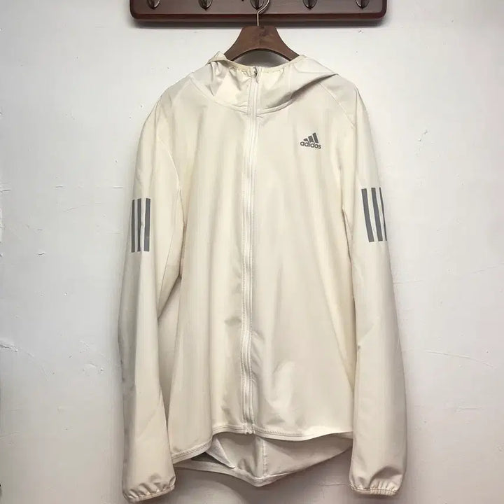 [BUNJANG] Adidas Running Lightweight White Windbreaker Jacket / 아디다스 러닝 화이트 경량 바람막이 자켓