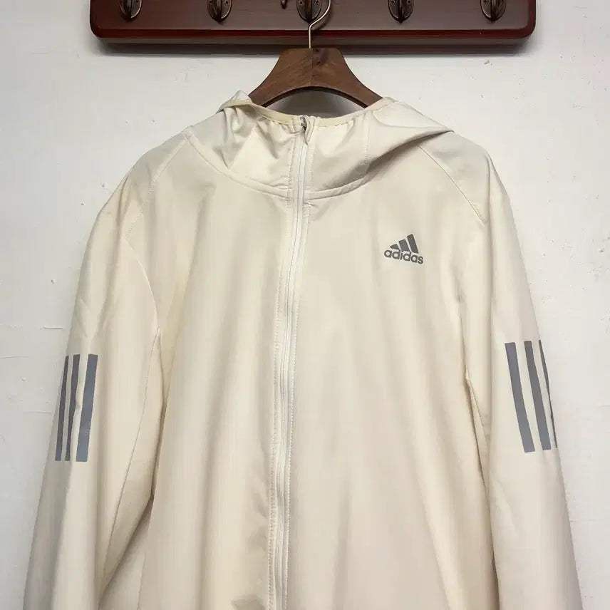[BUNJANG] Adidas Running Lightweight White Windbreaker Jacket / 아디다스 러닝 화이트 경량 바람막이 자켓