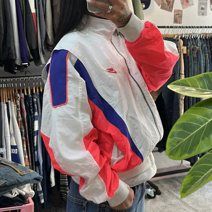 [BUNJANG] Nike 90s Color Block Windbreaker Jacket L / 나이키 90s 올드스쿨 배색 바람막이 자켓L