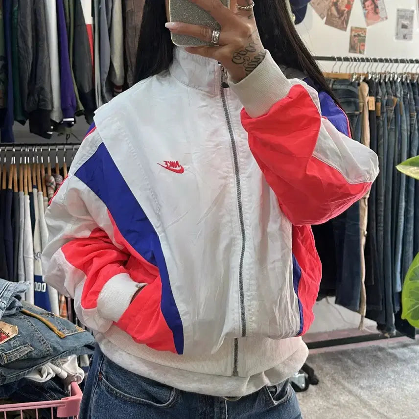 [BUNJANG] Nike 90s Color Block Windbreaker Jacket L / 나이키 90s 올드스쿨 배색 바람막이 자켓L