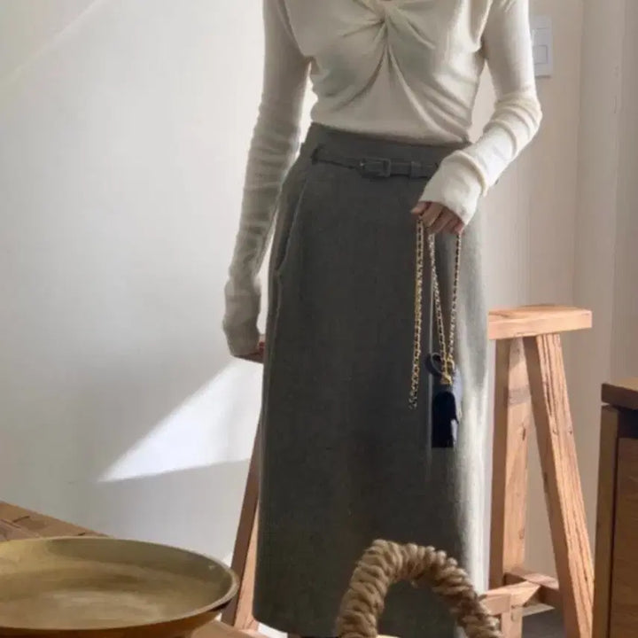 [BUNJANG] Libre Rib Twist Knit Ivory / 리브레 리브 꼬임 니트 아이보리