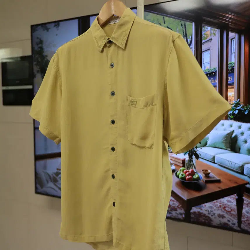 [BUNJANG] Balenciaga Embroidered Shirt (Yellow) / 조용히 고급스러운 발렌시아가 자수 셔츠