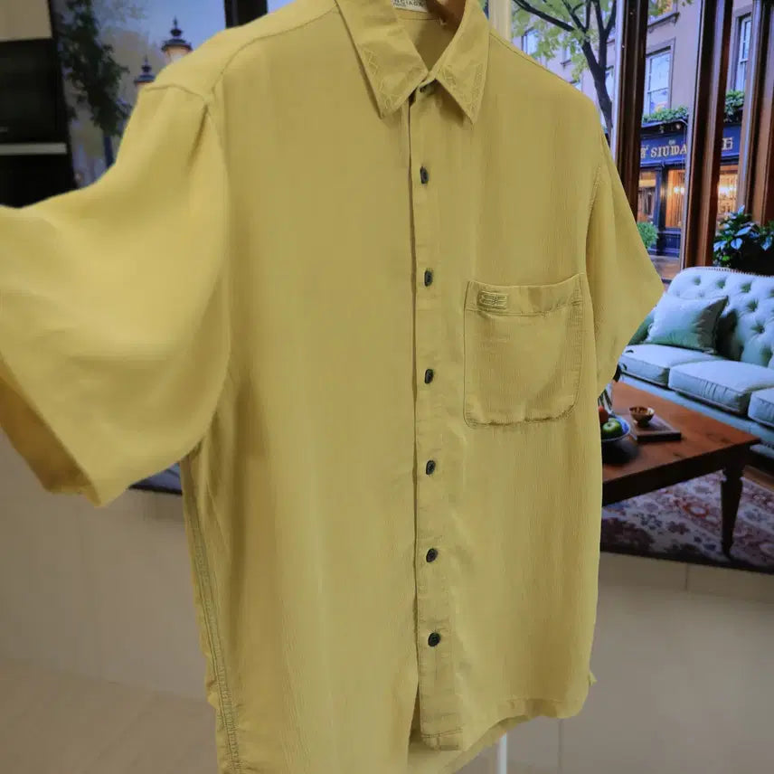 [BUNJANG] Balenciaga Embroidered Shirt (Yellow) / 조용히 고급스러운 발렌시아가 자수 셔츠