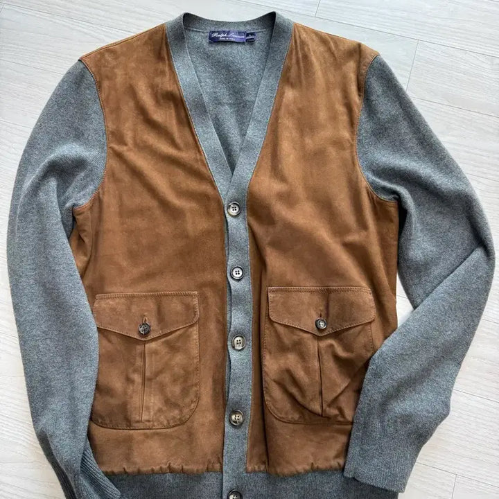[BUNJANG] Ralph Lauren Purple Label Suede Cardigan / 랄프로렌 퍼플라벨 스웨이드 가디건