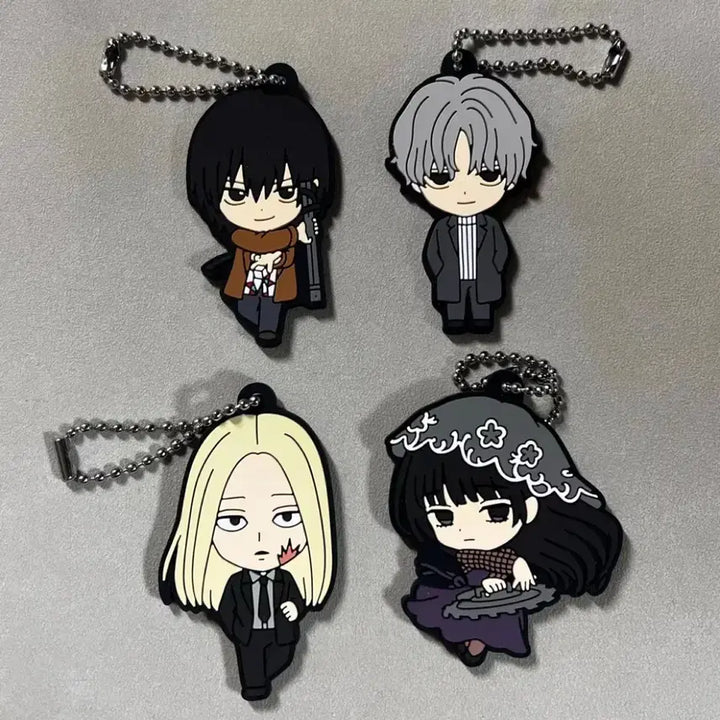 [BUNJANG] Sakamoto Days Nagumo Uzuki Shishiba Osaragi Rubber Keyring Bundle Set / 사카모토데이즈 사카데이 나구모 우즈키 시시바 오사라기 가챠 키링