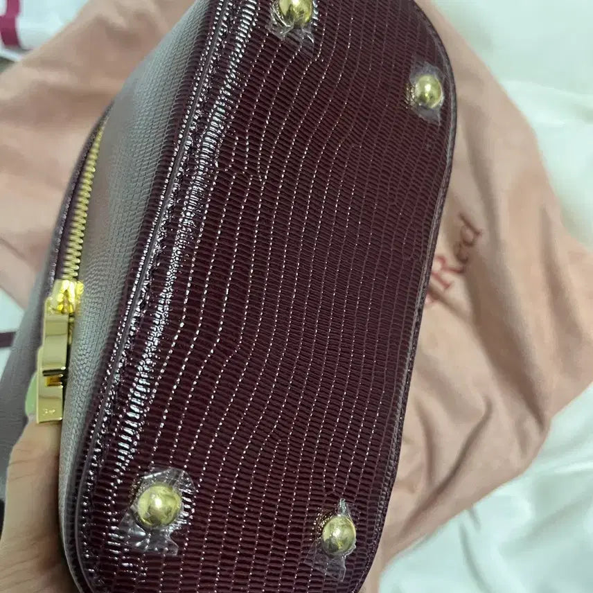 [BUNJANG] Cardinal Red Vanity Bag Lizard Burgundy / 카디널레드 베니티백 리자드 버건디