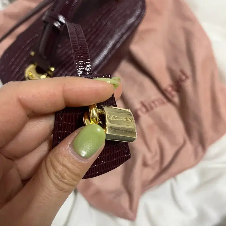 [BUNJANG] Cardinal Red Vanity Bag Lizard Burgundy / 카디널레드 베니티백 리자드 버건디