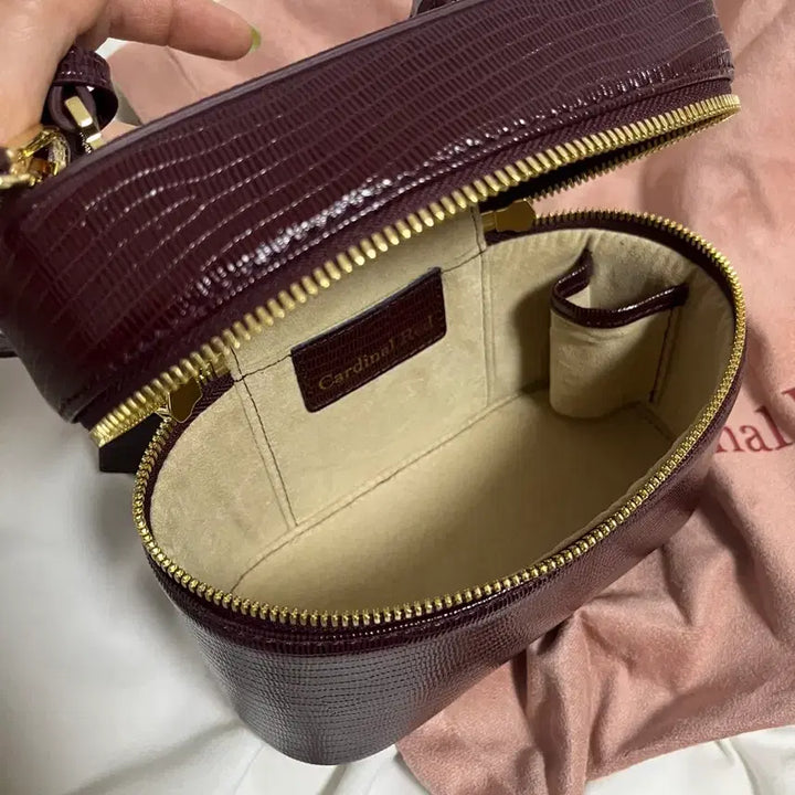 [BUNJANG] Cardinal Red Vanity Bag Lizard Burgundy / 카디널레드 베니티백 리자드 버건디
