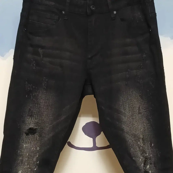[BUNJANG] Smoke Rise Distressed Span Black Jeans 32 / (32) 스모크라이즈 디스트레스드 스판 블랙진 청바지
