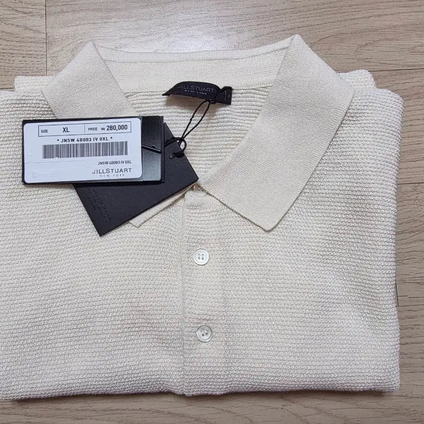 [BUNJANG] JILLSTUART NEW YORK Cool Touch Textured Cotton Knit XL / 질스튜어트뉴욕 쿨터치  텍스쳐 코튼 카라 니트  XL 정가28만원