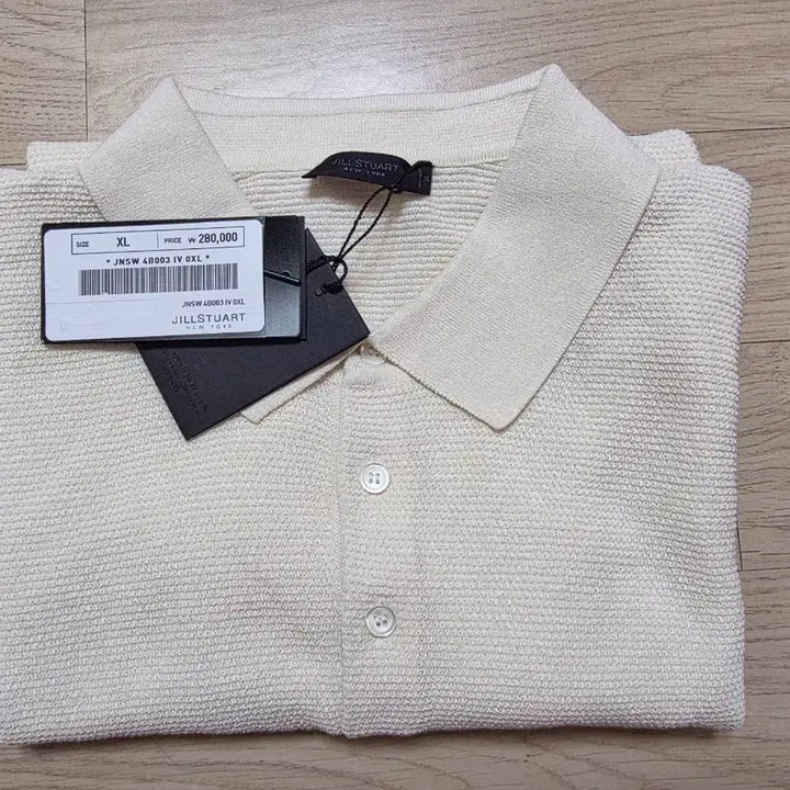 [BUNJANG] JILLSTUART NEW YORK Cool Touch Textured Cotton Knit XL / 질스튜어트뉴욕 쿨터치  텍스쳐 코튼 카라 니트  XL 정가28만원