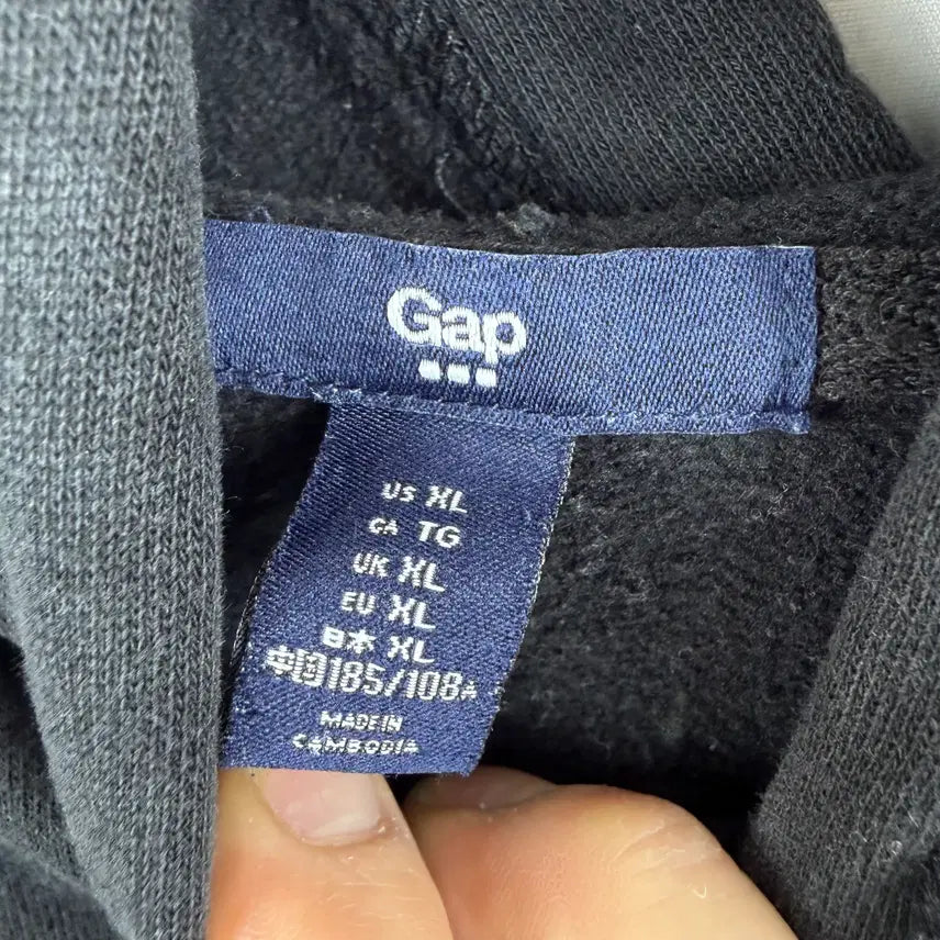 [BUNJANG] GAP Hooded Sweatshirt Black/Grey XL / (XL) GAP 후드 티 블랙/그레이