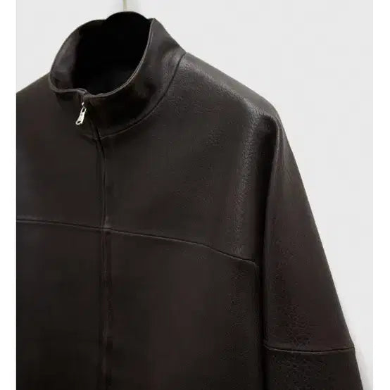 [BUNJANG] Youth Lab High Neck Leather Blouson Brown / 유스랩 하이넥 가죽 블루종 브라운